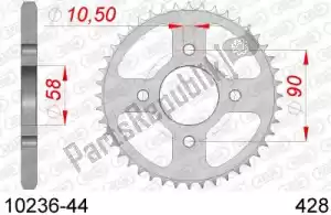 AFAM AF21023644 ktw posteriore in acciaio 44t, 428 - Il fondo