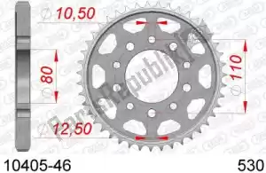 AFAM AF21040546 ktw rear steel 46t, 530 - Onderkant