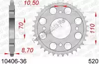 AF21040636, Afam, Ktw rear steel 36t, 520    , New