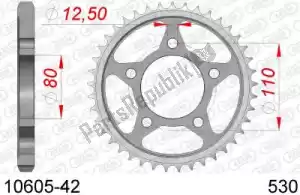 AFAM AF21060542 ktw aço traseiro 42t, 530 - Lado inferior