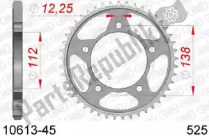 AFAM AF21061345 ktw aço traseiro 45t, 525 - Lado inferior