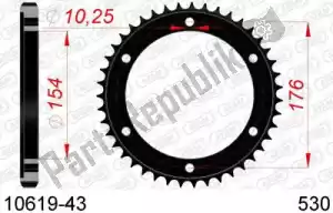 AFAM AF21061943 ktw trasero acero 43t, 530 - Lado inferior