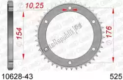 Here you can order the ktw rear steel 43t, 525 from Afam, with part number AF21062843: