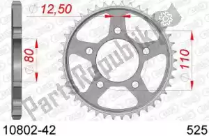 AFAM AF21080242 ktw rear steel 42t, 525 - Onderkant