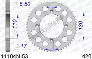 AFAM AF511104N53 ktw posteriore alluminio 53t, 420 - Il fondo