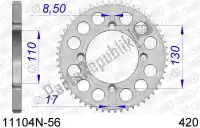 AF511104N56, Afam, Ktw trasero aluminio 56t, 420    , Nuevo