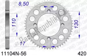 AFAM AF511104N56 ktw trasero aluminio 56t, 420 - Lado inferior