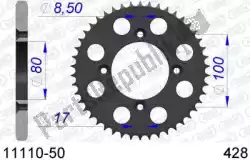 ktw rear alu 50t, 428 van Afam, met onderdeel nummer AF51111050, bestel je hier online: