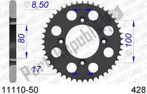 AFAM AF51111050 ktw rear alu 50t, 428 - Onderkant