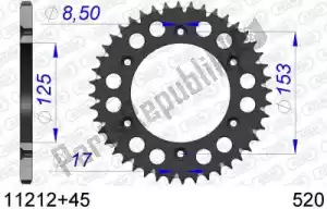 AFAM AF51121245 ktw posteriore alluminio 45t, 520 - Il fondo