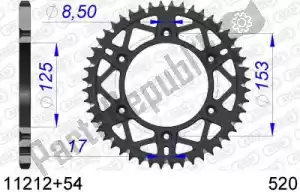 AFAM AF51121254 ktw rear alu 54t, 520 - Bottom side
