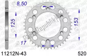 AFAM AF511212N43 ktw rear alu 43t, 520 - Bottom side