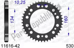 Here you can order the ktw rear alu 42t, 530 from Afam, with part number AF51161642: