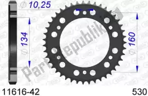 AFAM AF51161642 ktw rear alu 42t, 530 - Bottom side