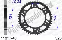 AF51161743, Afam, Ktw posteriore alu 43t, 525    , Nuovo