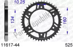 Here you can order the ktw rear alu 44t, 525 from Afam, with part number AF51161744: