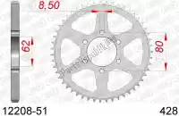 AF21220851, Afam, Ktw rear steel 51t, 428    , Nieuw