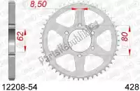 AF21220854, Afam, Ktw rear steel 54t, 428    , Nieuw