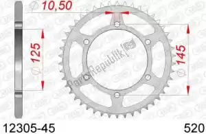 AFAM AF21230545 ktw aço traseiro 45t, 520 - Lado inferior