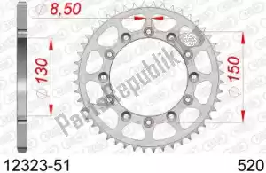 AFAM AF21232351 ktw rear steel 51t, 520 - Bottom side