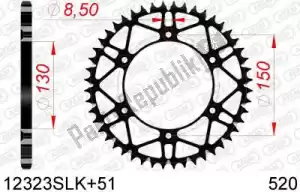 AFAM AF412323SLK51 ktw posteriore in acciaio super leggero 51t, 520, nero - Il fondo