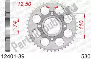 AFAM AF21240139 ktw aço traseiro 39t, 530 - Lado inferior