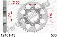 AF21240143, Afam, Ktw aço traseiro 43t, 530    , Novo