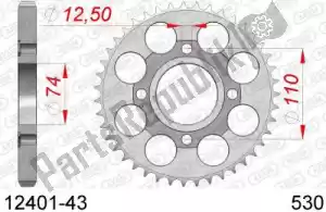 AFAM AF21240143 ktw trasero acero 43t, 530 - Lado inferior