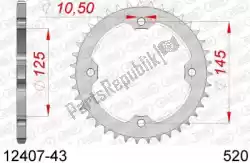 Here you can order the ktw rear steel 43t, 520 from Afam, with part number AF21240743: