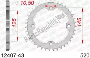 AFAM AF21240743 ktw rear steel 43t, 520 - Bottom side