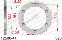 AF21250044, Afam, Ktw rear steel 44t, 520    , New