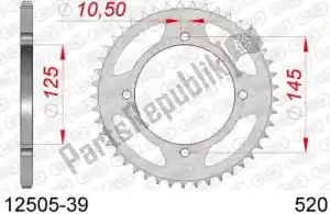 AFAM AF21250539 ktw rear steel 39t, 520 - Onderkant