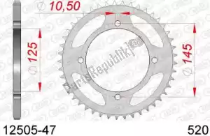 AFAM AF21250547 ktw aço traseiro 47t, 520 - Lado inferior