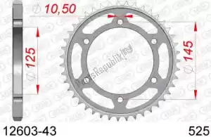 AFAM AF21260343 ktw aço traseiro 43t, 525 - Lado inferior