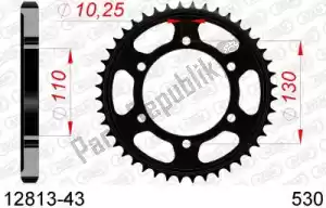 AFAM AF21281343 ktw trasero acero 43t, 530 - Lado inferior