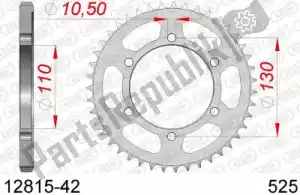 AFAM AF21281542 ktw trasero acero 42t, 525 - Lado inferior