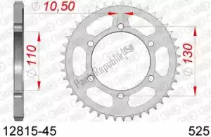 AFAM AF21281545 ktw aço traseiro 45t, 525 - Lado inferior