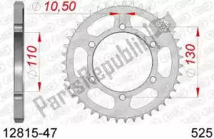 AFAM AF21281547 ktw trasero acero 47t, 525 - Lado inferior