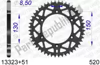 AF51332351, Afam, Ktw rear aluminum 51t, 520    , New