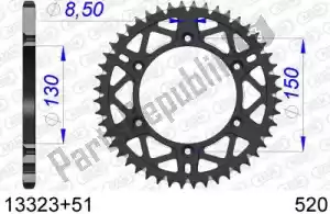 AFAM AF51332351 ktw posteriore alluminio 51t, 520 - Il fondo