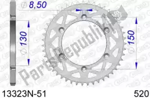 AFAM AF513323N51 ktw trasero aluminio 51t, 520 - Lado inferior