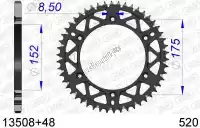 AF51350848, Afam, Ktw posteriore alluminio 48t, 520    , Nuovo