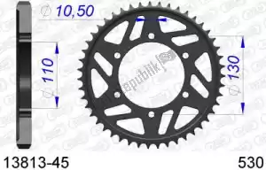 AFAM AF51381345 ktw rear alu 45t, 530 - Bottom side