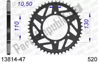 AF51381447, Afam, Ktw rear alu 47t, 520    , New