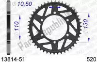 AF51381451, Afam, Ktw trasero aluminio 51t, 520    , Nuevo