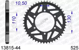 AFAM AF51381544 ktw trasero aluminio 44t, 525 - Lado inferior