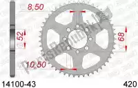 AF21410043, Afam, Ktw rear steel 43t, 420    , Nieuw