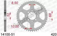 AF21410051, Afam, Ktw rear steel 51t, 420    , Nieuw