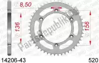 AF21420643, Afam, Ktw rear steel 43t, 520    , Nieuw