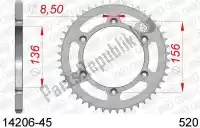 AF21420645, Afam, Ktw rear steel 45t, 520    , Nieuw